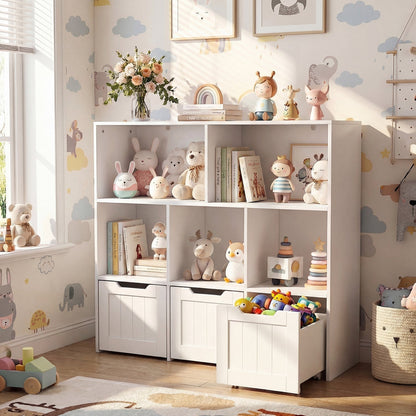 Kids Storage Organizer with 3 Drawers and 5 CubbiesKids StorageTorqelo.com