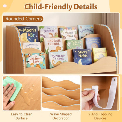 Kids Storage Organizer with Rolling Drawers and BookshelfKids Storage FurnitureTorqelo.com