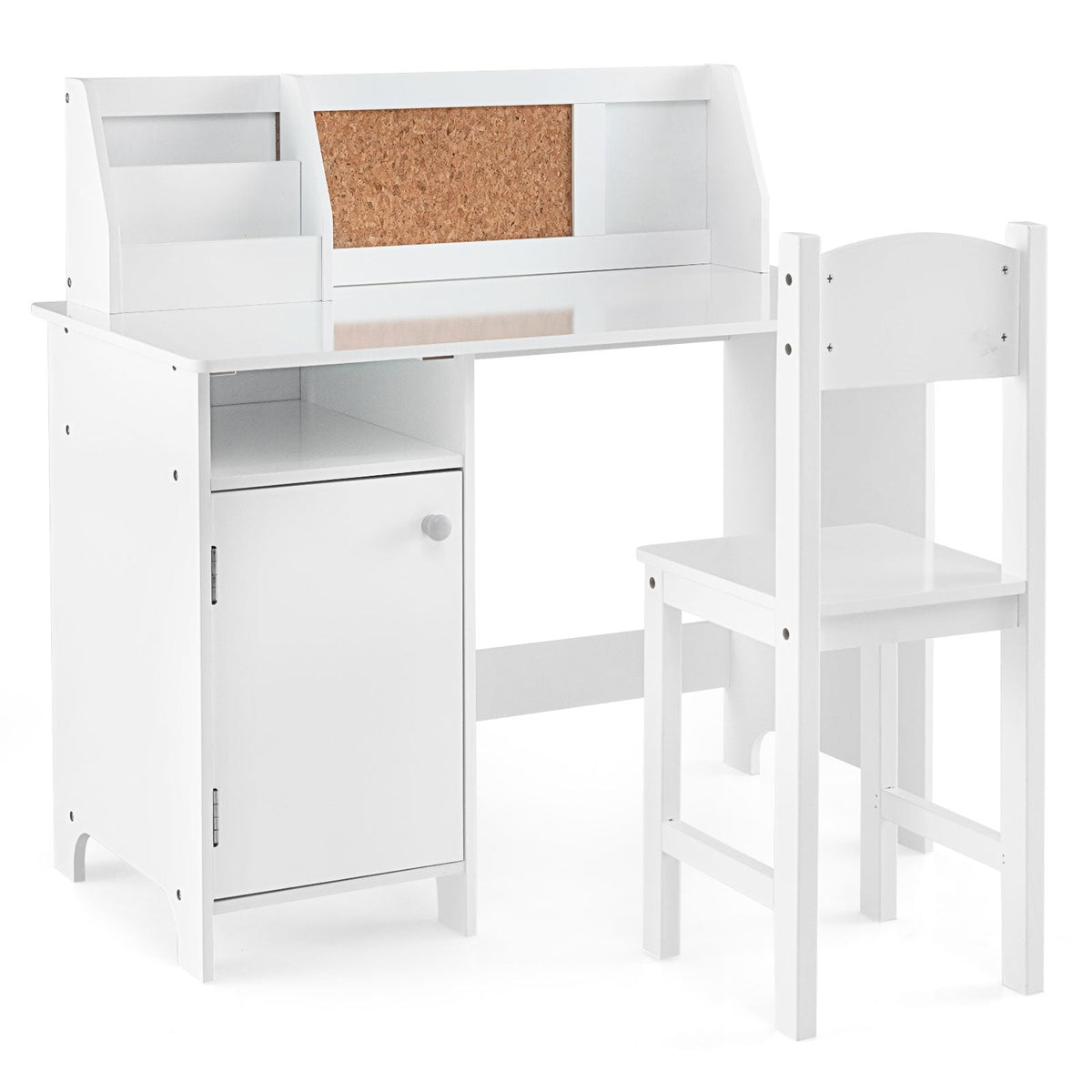 Kids Study Desk and Chair Set with Storage CabinetKids Desk SetTorqelo.com