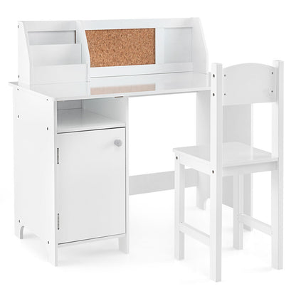 Kids Study Desk and Chair Set with Storage CabinetKids Desk SetTorqelo.com