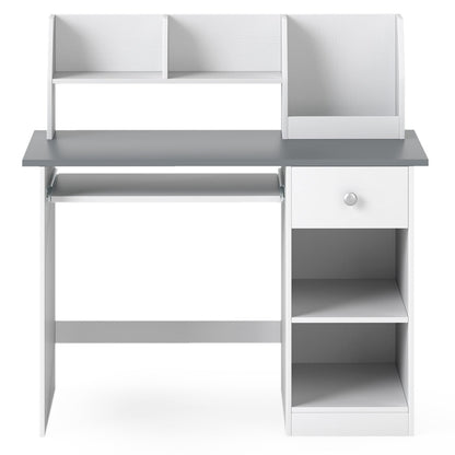 Kids Study Desk with Hutch, Drawer & ShelvesKids DeskTorqelo.com