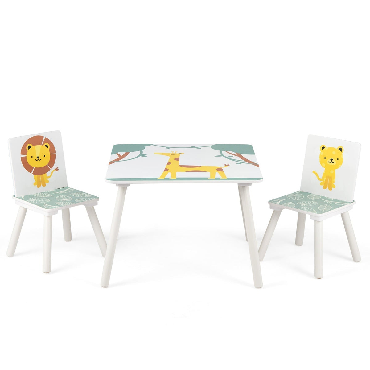 Kids Table and Chair Set with Animal Patterns (3-Piece)Kids FurnitureTorqelo.com