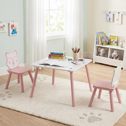 Kids Table and Chair Set with Animal Patterns, 3-PieceKids Table & Chair SetTorqelo.com