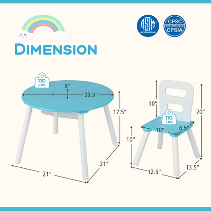 Kids Table and Chair Set with Mesh Storage - 3 PieceKids Table & Chair SetTorqelo.com