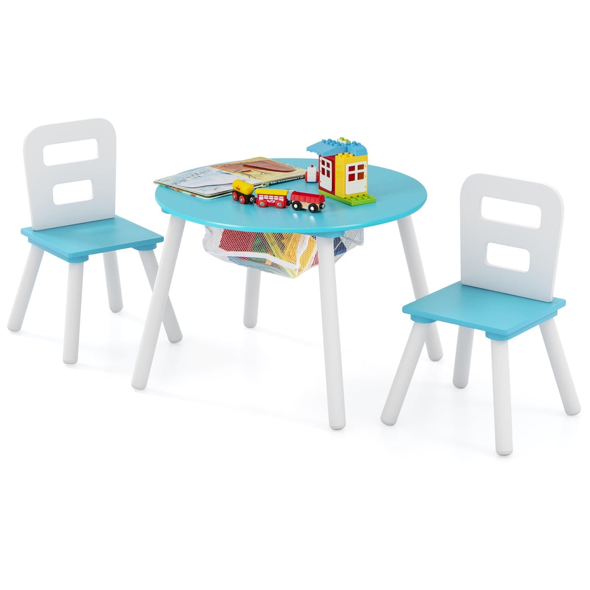 Kids Table and Chair Set with Mesh Storage - 3 PieceKids Table & Chair SetTorqelo.com