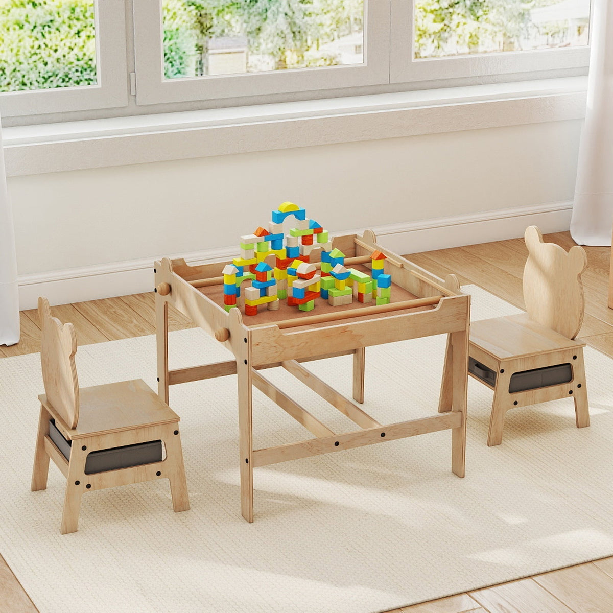 Kids Table and Chair Set with Reversible WhiteboardKids Table SetTorqelo.com
