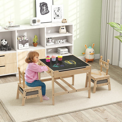 Kids Table and Chair Set with Reversible WhiteboardKids Table SetTorqelo.com