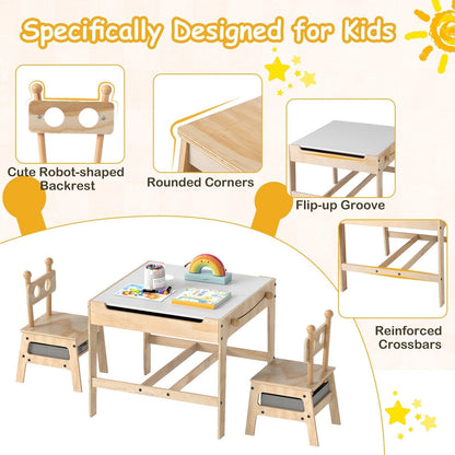 Kids Table and Chair Set with Reversible WhiteboardKids Table SetTorqelo.com
