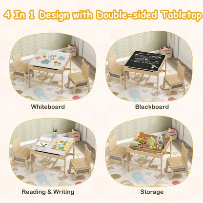 Kids Table and Chair Set with Reversible WhiteboardKids Table SetTorqelo.com