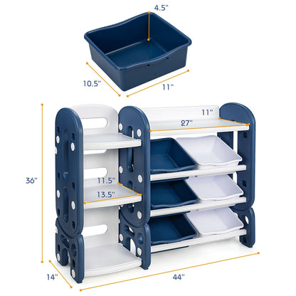 Kids Toy Storage Organizer with Bins and Multi-Layer Shelf for Bedroom PlayroomTorqelo.com