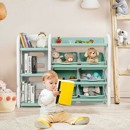 Kids Toy Storage Organizer with Bins and Multi-Layer Shelf for Bedroom PlayroomTorqelo.com