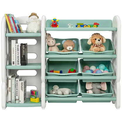 Kids Toy Storage Organizer with Bins and Multi-Layer Shelf for Bedroom PlayroomTorqelo.com
