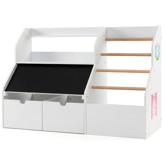 Kids Toy Storage Organizer with Flip-Up BlackboardKids Storage OrganizerTorqelo.com