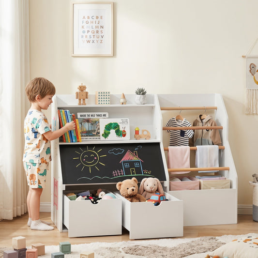 Kids Toy Storage Organizer with Flip-Up BlackboardKids Storage OrganizerTorqelo.com