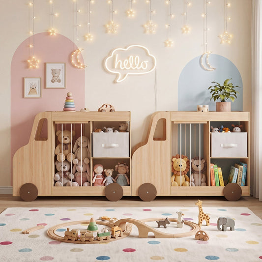 Kids Toy Storage Organizer with Wheels and Stuffed Animal BinKids Storage OrganizerTorqelo.com