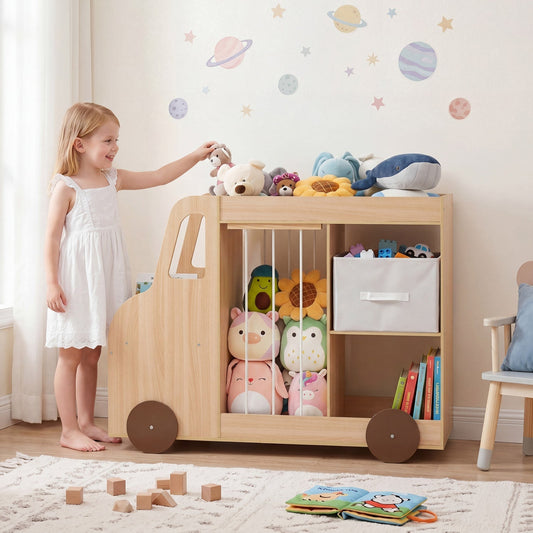 Kids Toy Storage Organizer with Wheels and Stuffed Animal BinKids Storage OrganizerTorqelo.com