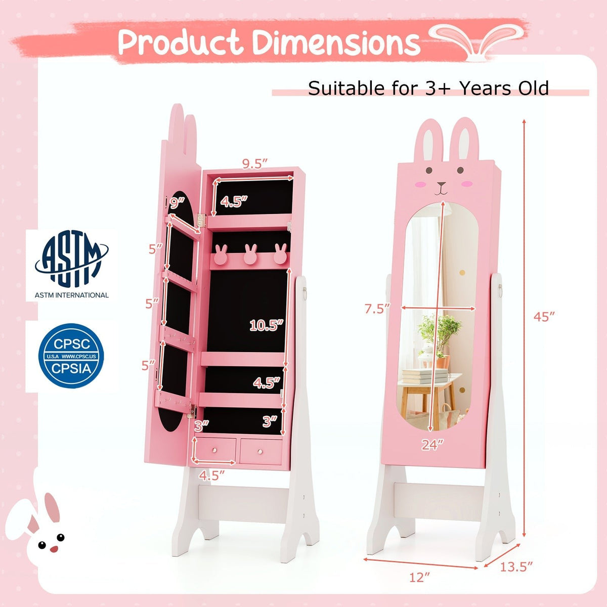 Kids Vanity Table Set with Mirror, Chair & Storage - WhiteKids Vanity SetTorqelo.com
