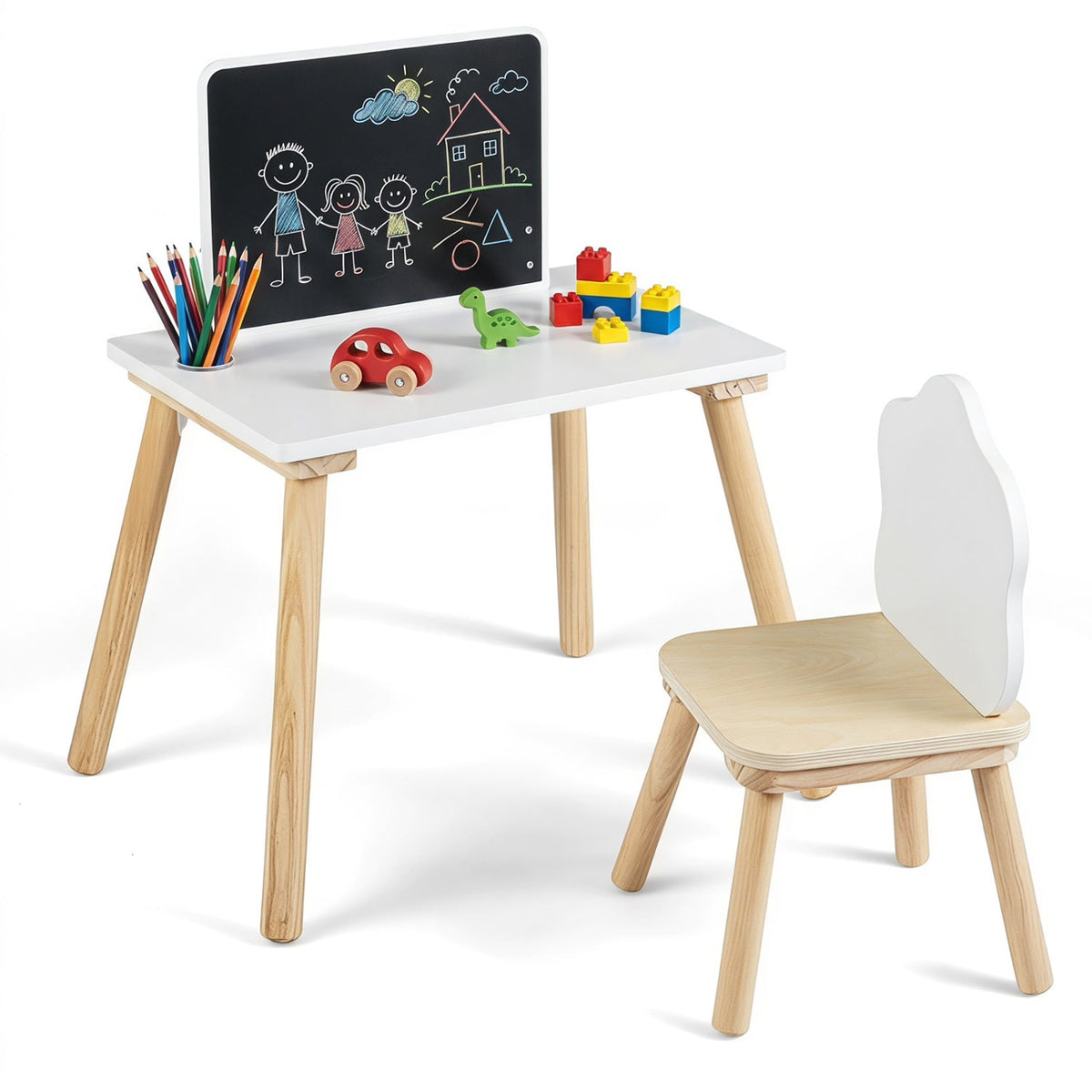 Kids Weaning Table and Chair Set with ChalkboardKids Table SetTorqelo.com