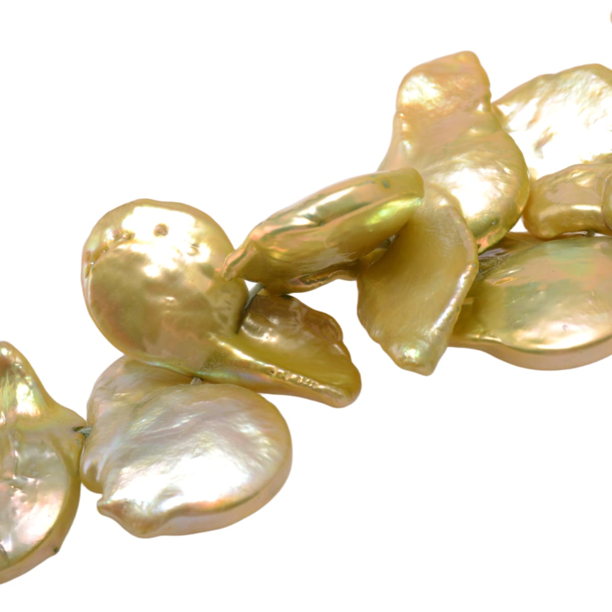Lemon Freshwater Keshi Pearl Strand 16.5 Inches - Natural Golden Yellow Baroque Pearls by Continental Bead Suppliers