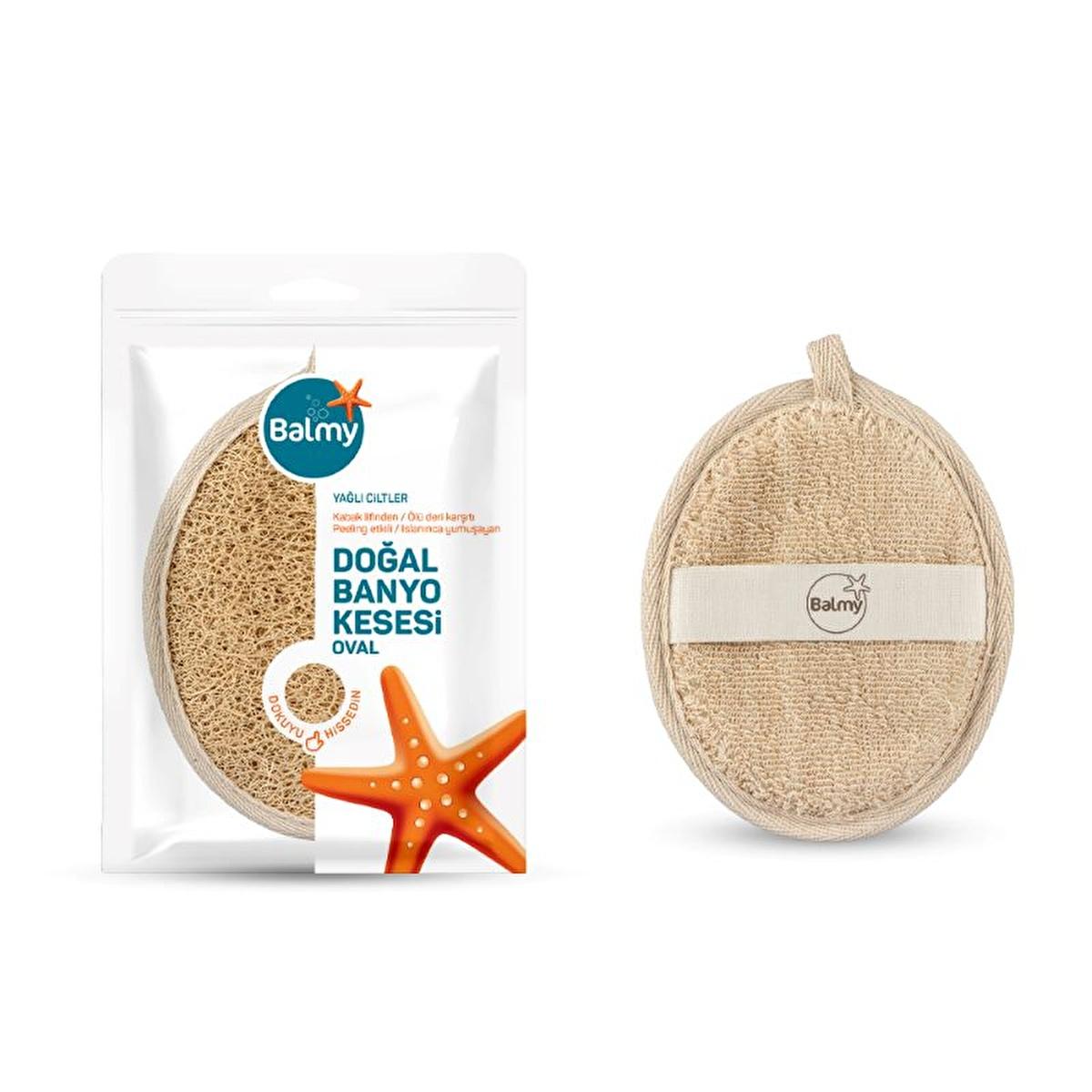 Balmy Kabak Natural Exfoliating Bath Mitt for Oily Skin - Dual-Sided, 100% Pumpkin Fiber by Beauty Care Bag