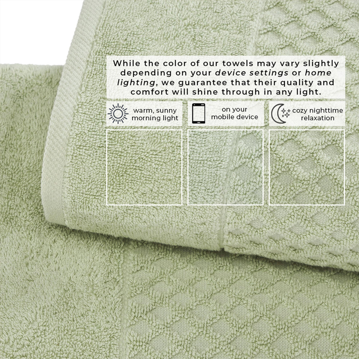 Cotton Diamond Waffle Weave Bath Towel Set - Grayson Collection by Great Bay Home