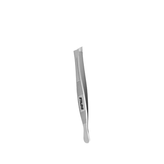 STALEKS Classic 10 Eyebrow Tweezers - Wide Slanted Edge for Precise Hair Removal & Grooming by Beauty Care Bag