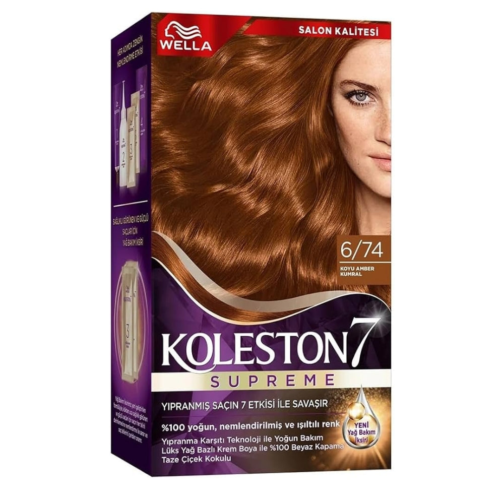 Koleston Kit Hair Color 6/74 Terracotta Vibrant Dye by Beauty Care Bag