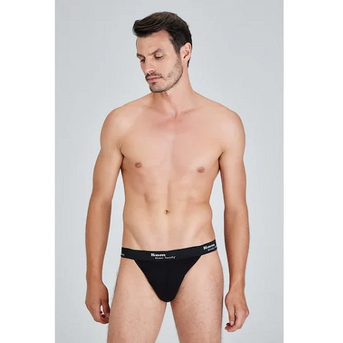 Kom Kevin Black Tanga Underwear for Seamless Comfort by Beauty Care Bag