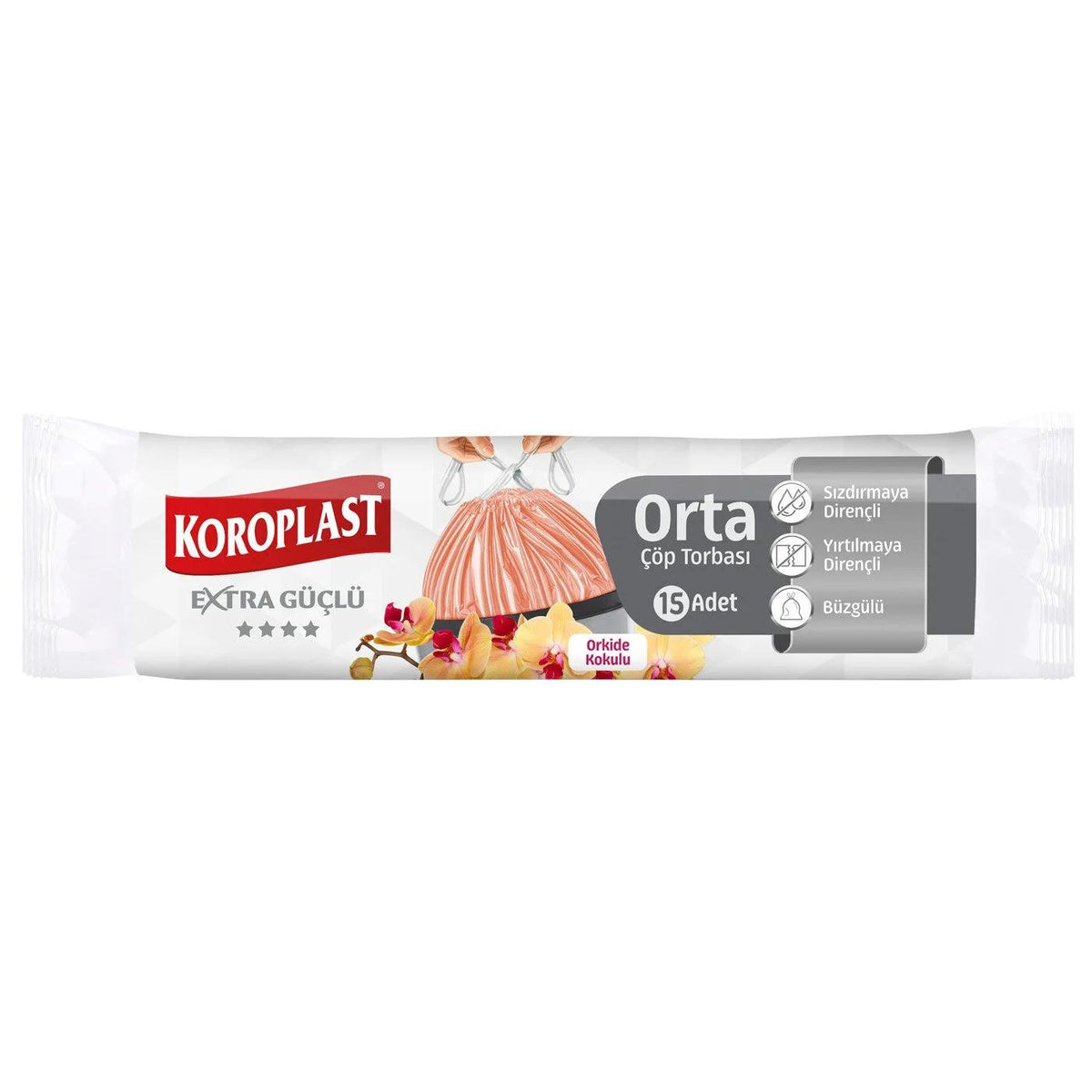 Koroplast Drawstring Trash Bags Orchid Scented Medium 15-PackHomeTorqelo.com