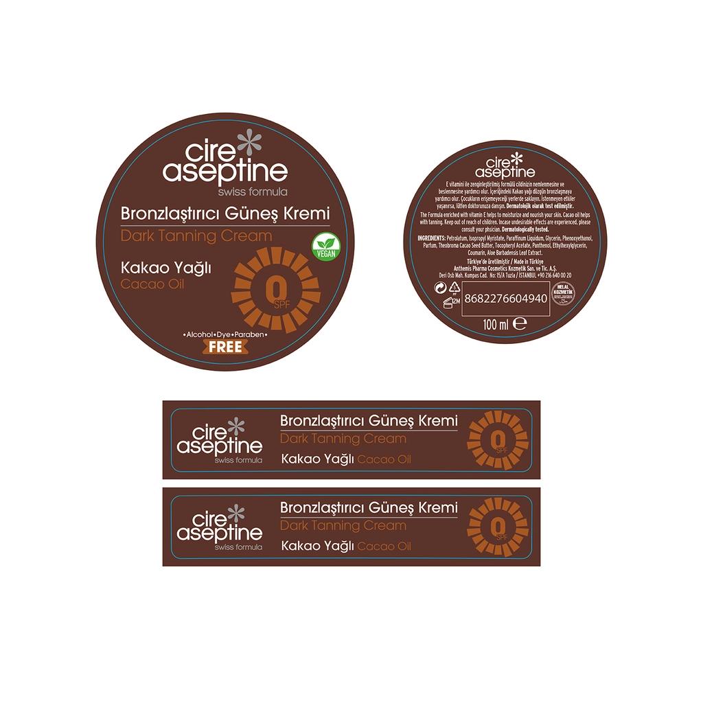 Cire Aseptine Cocoa Bronzing Sun Cream for Deep Tan 100ml by Beauty Care Bag