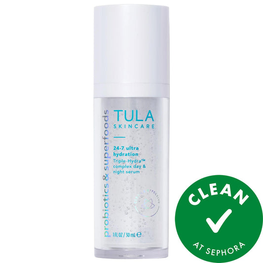 TULA 24-7 Ultra Hydration Facial Serum: Triple Hyaluronic Acid, Squalane & Collagen - Intensely Hydrates, Plumps Skin & Reduces Wrinkles - Cruelty-Free by Beauty Care Bag