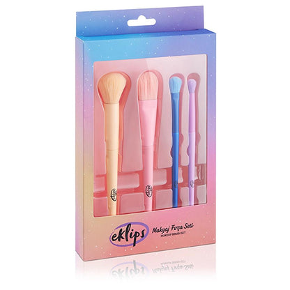 Eklips Colorful Makeup Brush Set for Flawless Application by Beauty Care Bag