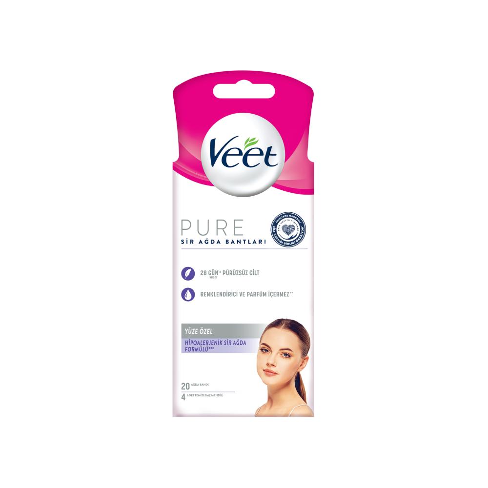 Veet Wax Strips for Face - Gentle Facial Hair Removal for Sensitive Skin - 20 Count by Beauty Care Bag