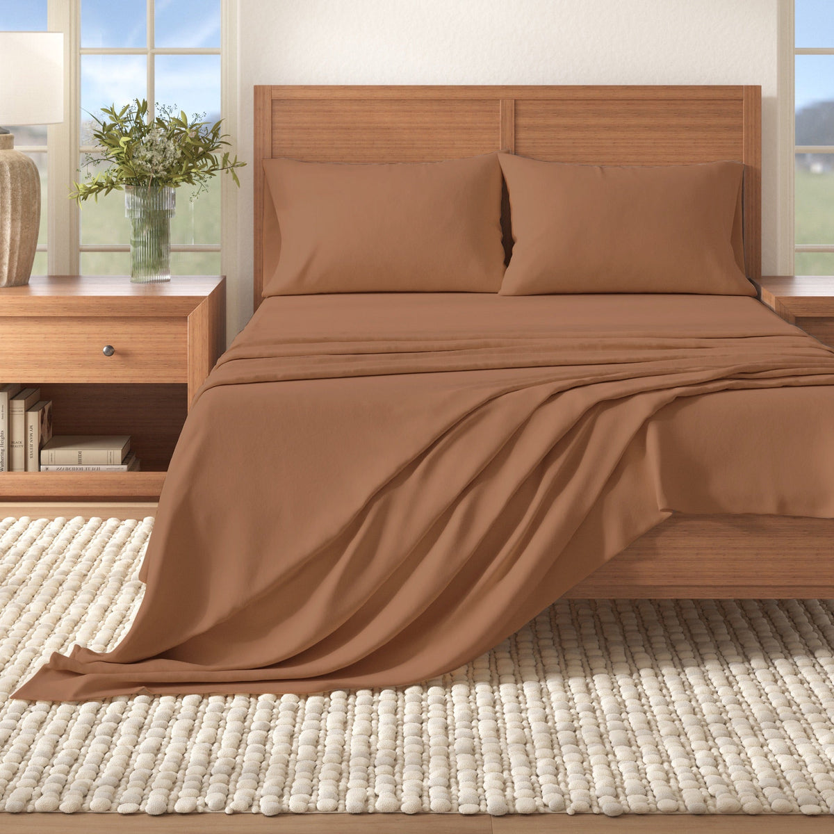 Cotton Solid Flannel Sheet - Nordic Collection by Great Bay Home