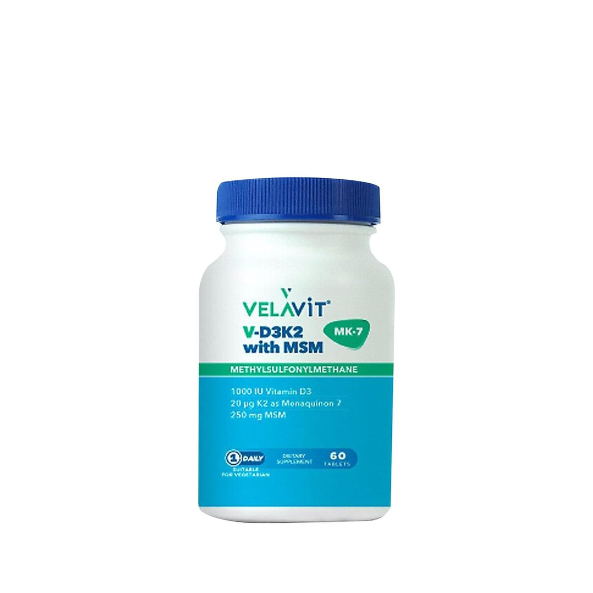 Velavit Vitamin D3, K2 & MSM Dietary Supplement for Bone & Joint Health - 60 Tablets by Beauty Care Bag