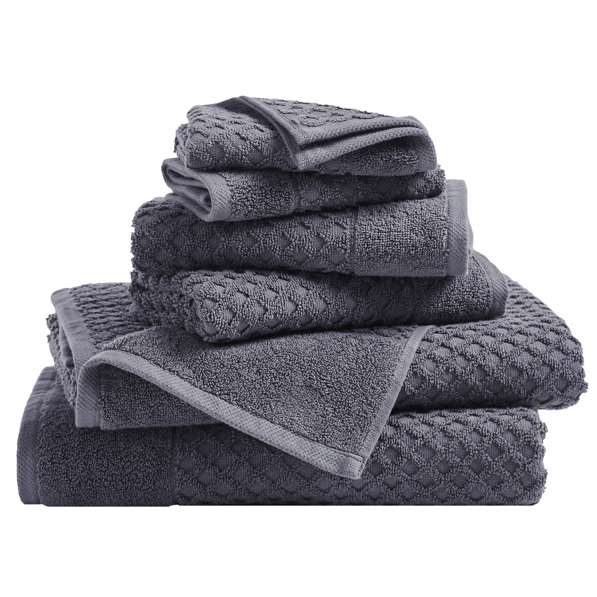 Cotton Diamond Waffle Weave Bath Towel Set - Grayson Collection by Great Bay Home