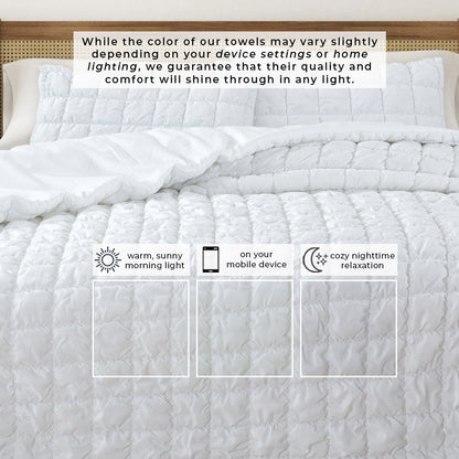 Puff Marshmallow Texture Quilt Set - Marshmallow Collection by Great Bay Home