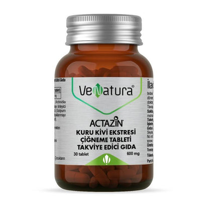 VeNatura Actazin Kiwi Extract Dietary Supplement - 30 Tablets for Digestive Health Support by Beauty Care Bag