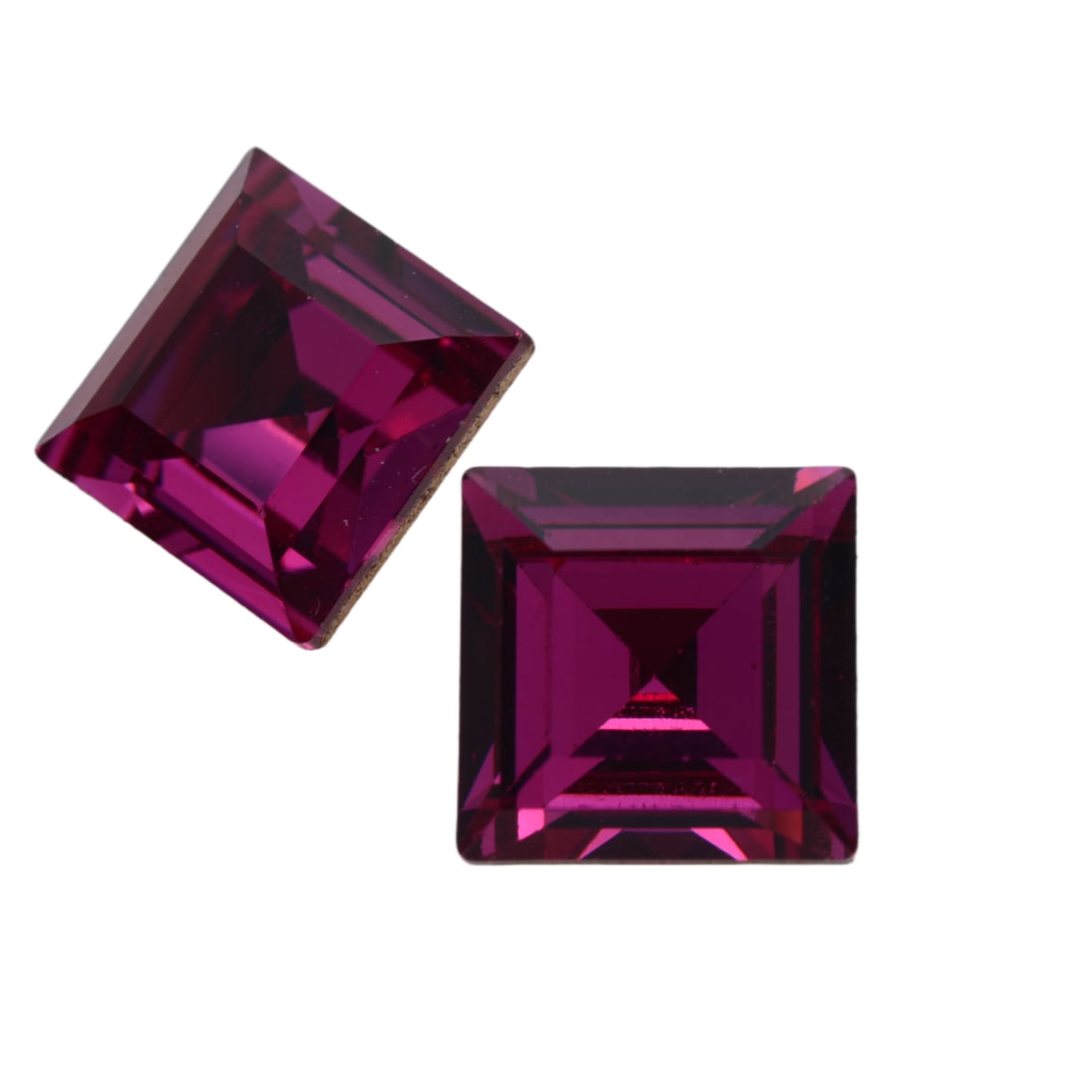 Swarovski Crystal 4410 10mm Emerald Step Cut Square - Fuschia by Continental Bead Suppliers