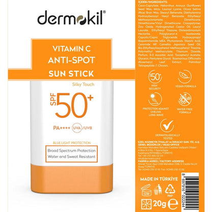 Dermokil Vitamin C Sunscreen Stick SPF 50+ for Brightening 20g by Beauty Care Bag