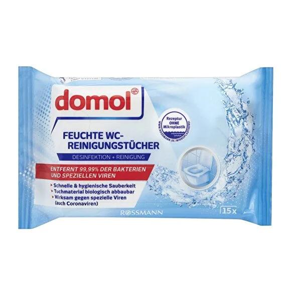 Domol Wet Wipes for Toilet Hygiene - 15 Count, Biodegradable, Convenient Cleaning Solution by Beauty Care Bag