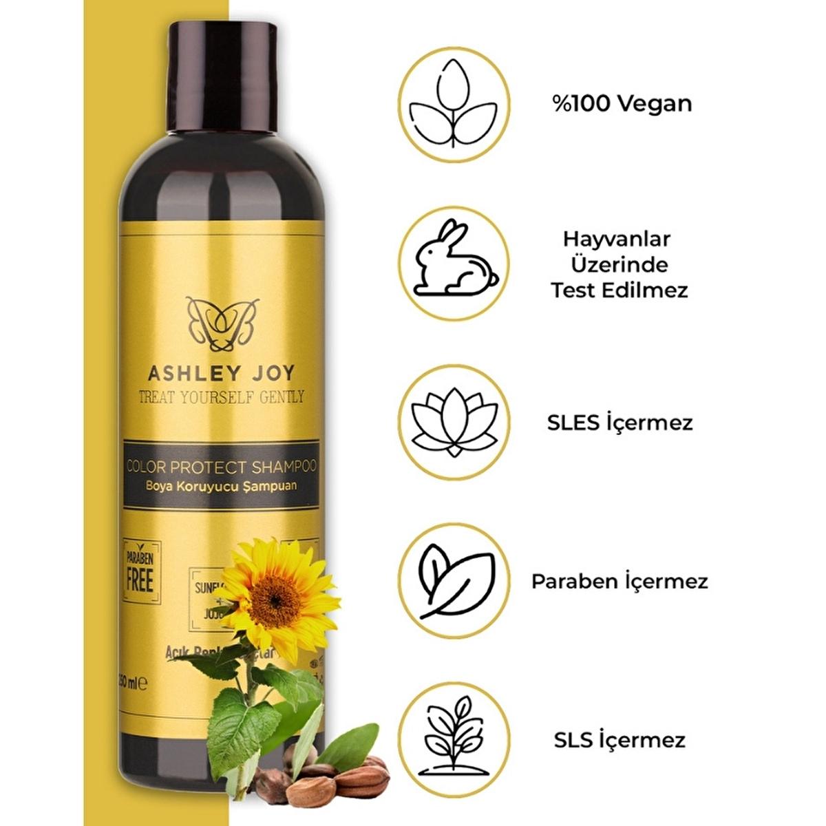 Ashley Joy Color Protecting Shampoo for Blonde, Highlighted Hair | Sunflower & Jojoba | Repair & Shine | Extend Color Vibrancy by Beauty Care Bag