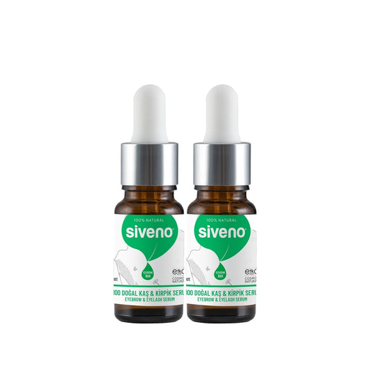 Siveno Natural Eyelash and Eyebrow Serum - 10ml x 2, Nourishes & Enhances with Natural Ingredients by Beauty Care Bag