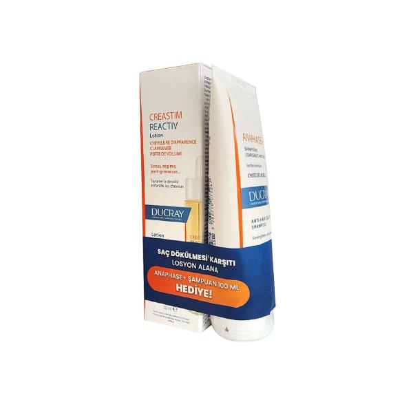 Ducray: Hair Loss Treatment Set with Creastim Reactiv Lotion & Anaphase Shampoo - Stimulate Growth, Strengthen Hair, Prevent Thinning by Beauty Care Bag