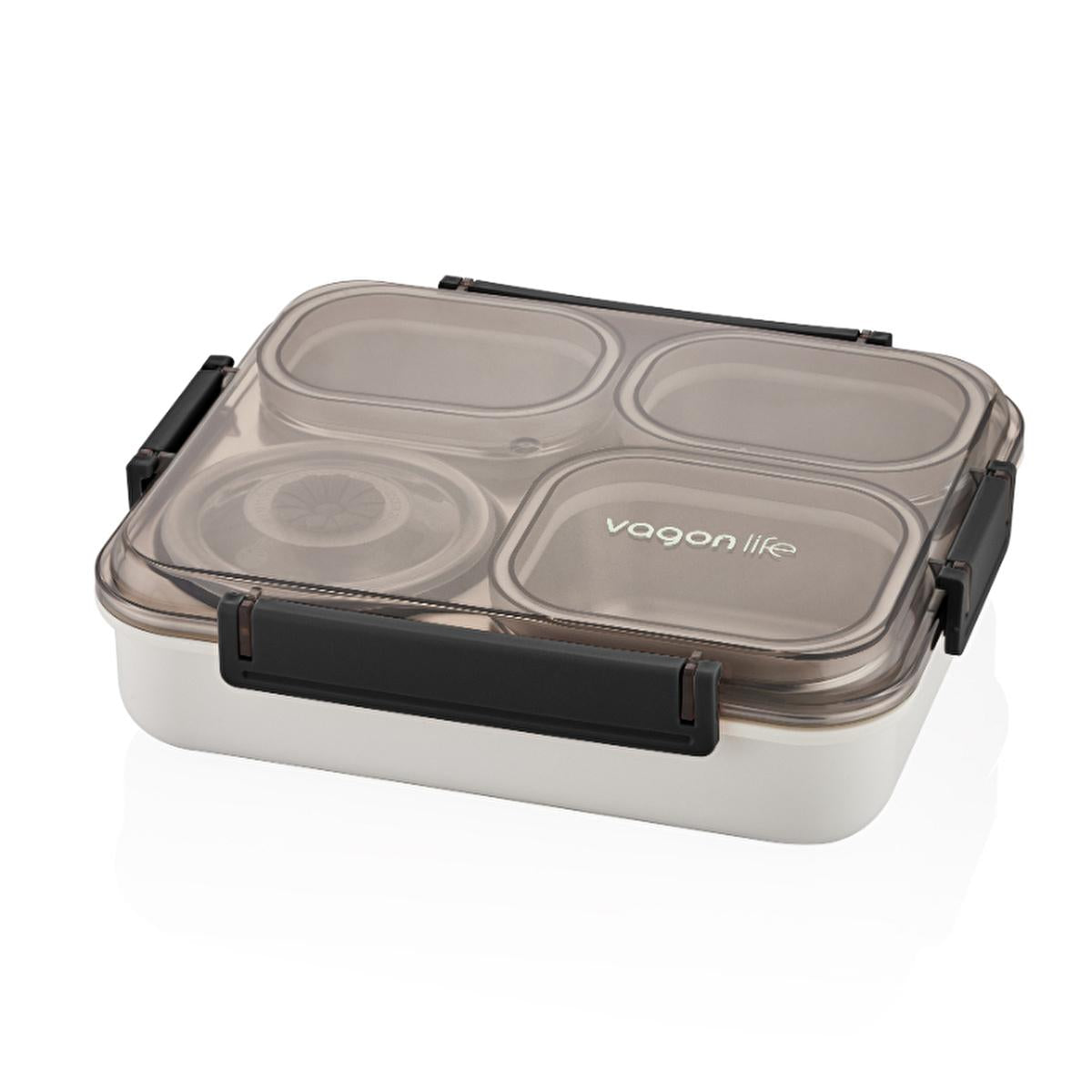 Vagon Life 1200ml Stainless Steel Lunch Box - Leakproof Bento Box with Compartments for Fresh Food Storage, Durable Metal Food Container by Beauty Care Bag