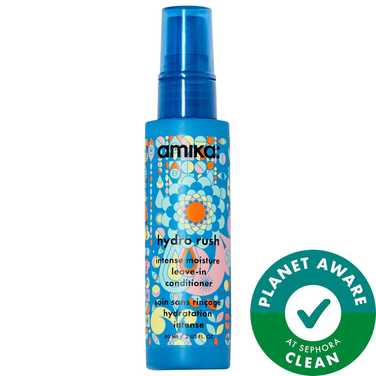 amika Hydro Rush: Intense Moisture Leave-In Hair Conditioner with Hyaluronic Acid for Dry, Frizzy Hair - Vegan, Cruelty-Free, Detangles & Hydrates by Beauty Care Bag