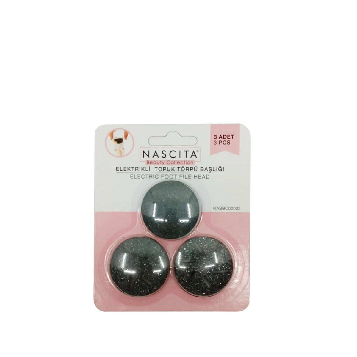 Nascita Electric Foot File Heads - 3 Pack Replacement Heads for Smooth Feet by Beauty Care Bag
