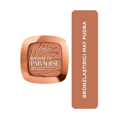 L'Oreal Paris Bronze to Paradise Matte Bronzer - 02 Baby One More Tan - Natural Sun Kissed Glow Bronzing Powder & Contour by Beauty Care Bag