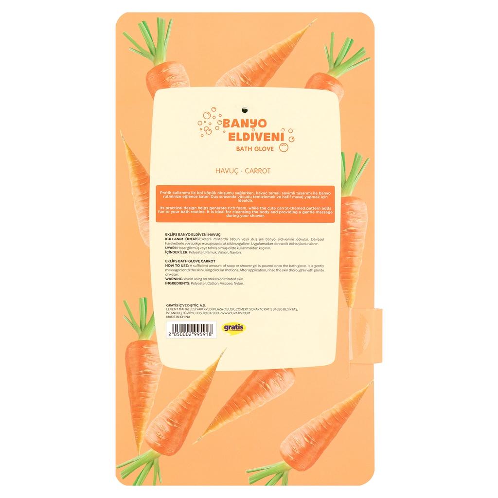 Eklips Carrot Bath Mitt for Gentle Exfoliation 1 pc by Beauty Care Bag