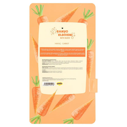 Eklips Carrot Bath Mitt for Gentle Exfoliation 1 pc by Beauty Care Bag